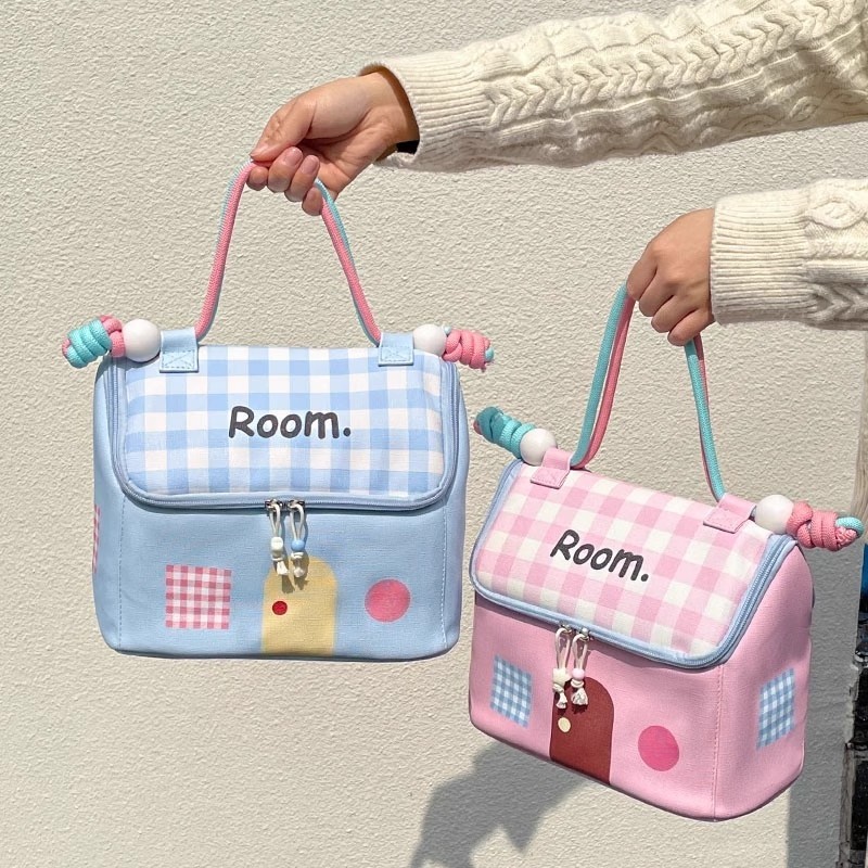 ถุงเก็บพาร์ติชั่น กระเป๋าเครื่องสําอาง  สีโดพามีน ความจุขนาดใหญ่ สะดวก ถือด้วยมือ ท่องเที่ยว