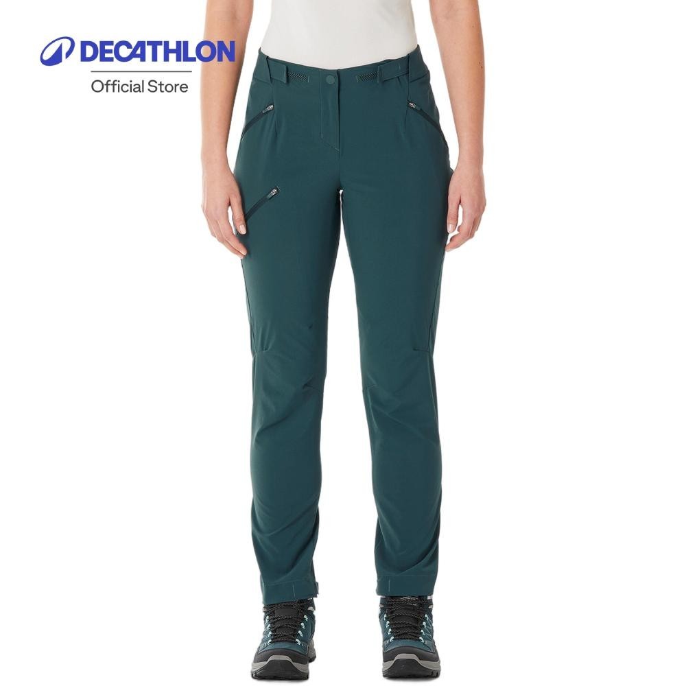 Decathlon Women's MH500 hiking trousers-green กางเกงเดินป่าขายาวสำหรับผู้หญิง รุ่น MH500 - สีเขียว