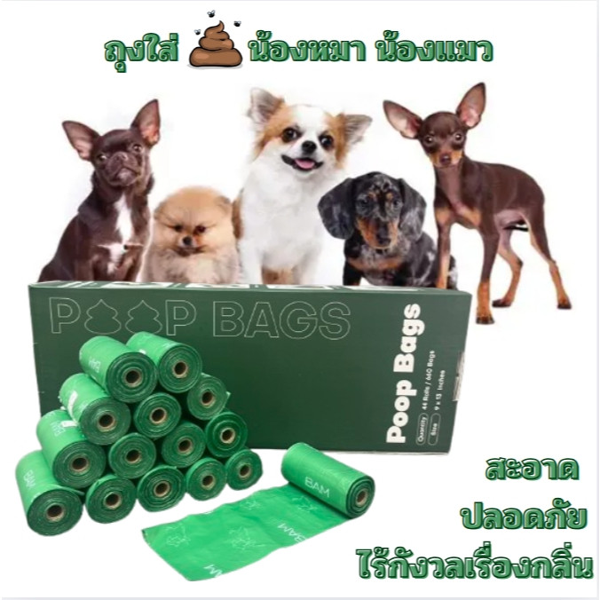 ถุงเก็บมูลสัตว์เลี้ยง อึหมา แมว ถุงขยะ ♻️ย่อยสลายได้เองโดยธรรมชาติ ถุงเก็บอึแมว/สุนัขและสัตว์เลี้ยง