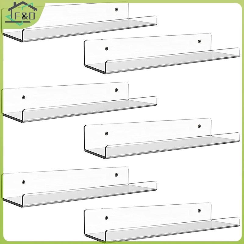 F&O ชั้นวางอะคริลิคใสสําหรับ Wall L/U-รูป Punch-free Wall Board Storage ห้องน้ําห้องครัวห้องนั่งเล่น Wall Display Rack Organizer.