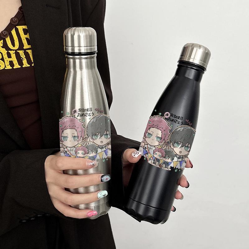 TERMOS Tumbler Aesthetic Blue Lock Rin Itoshi ขวดดื่มสแตนเลส Tumblr CUP Case 500 ML Thermos Cold Hea
