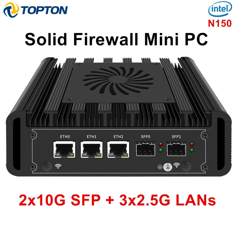 2x10G SFP + Solid Firewall Mini PC 3x2.5G i226-V Lans Intel i3 N305 N150 DDR5 NVMe Proxmox pfSense O
