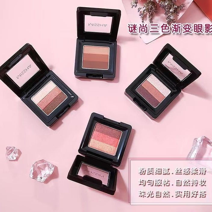 TB Spot Goods#Korean Authentic Missha Misshang Three-Color Gradient Eyeshadow Matte Earth Color Port