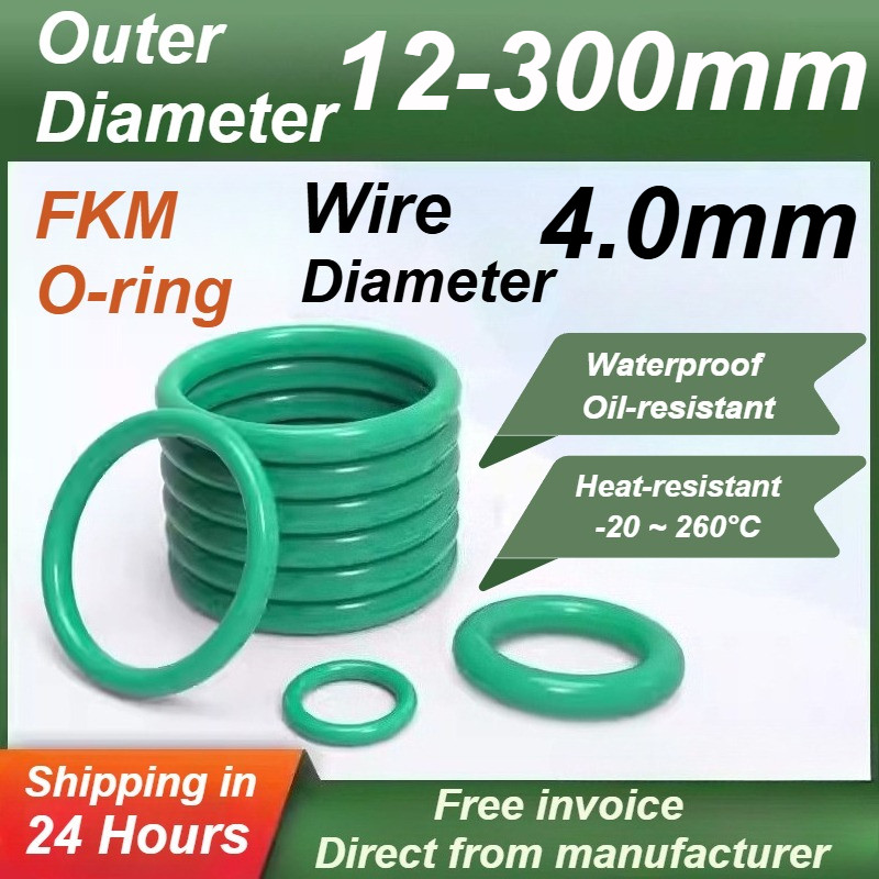 [MX-MB] FKM O-Ring / OD12-300mm*CS4.0mm / ปะเก็นโอริงสีเขียว / วงแหวนซีลยางฟลูออรีน / ทนต่ออุณหภูมิสูง ทนน้ํามัน ทนการกัดกร่อนเคมี