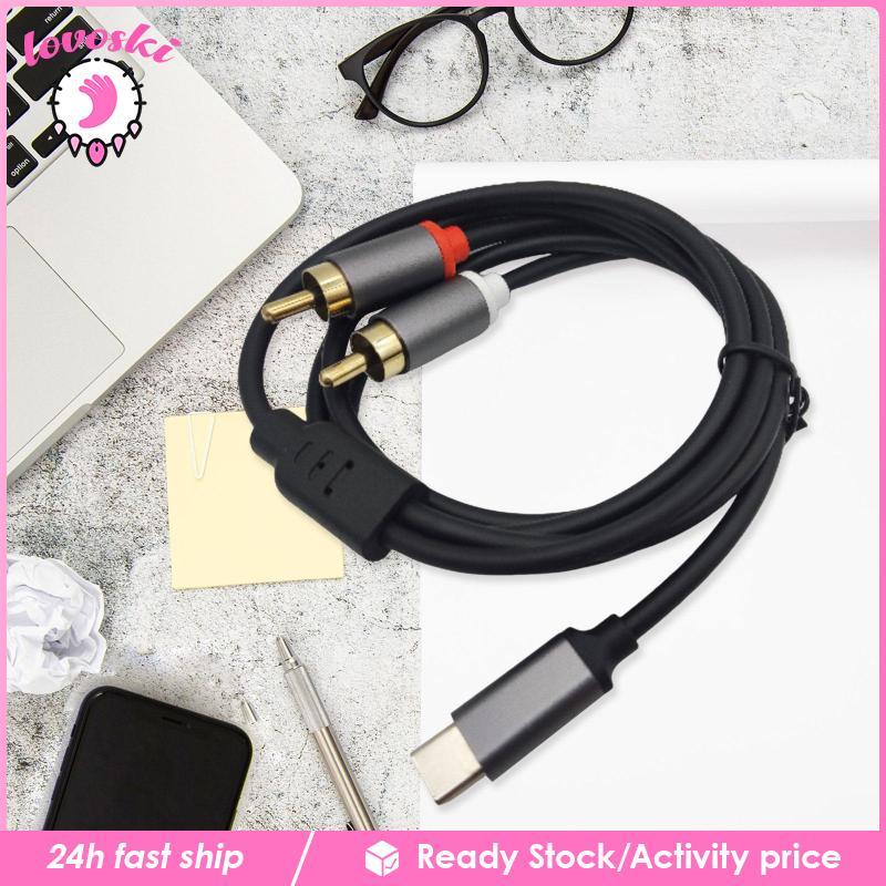 [Lovoski] Type-c to Double RCA Male Cable Audio AUX Adapter Cable Anti Interfal Stereo Audio Cord fo