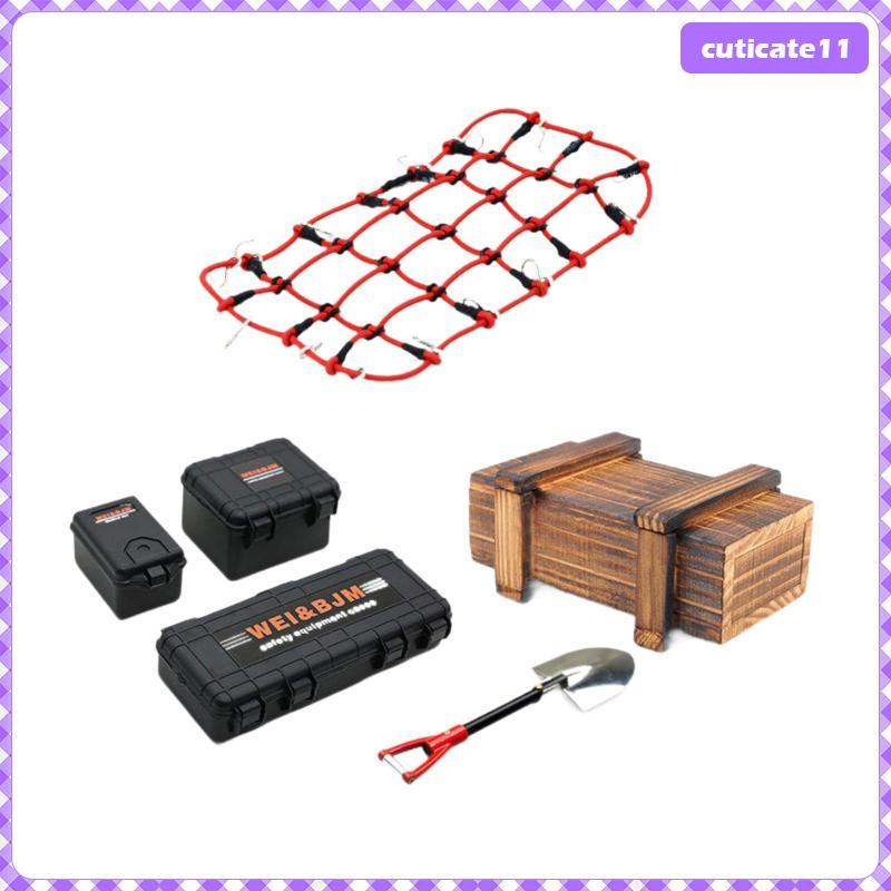[Cuticate1] 6 หน่วย RC Car Roof Gear Replacement Parts ตาข่ายกระเป๋าเดินทางพร้อมตะขอสําหรับ SCX10