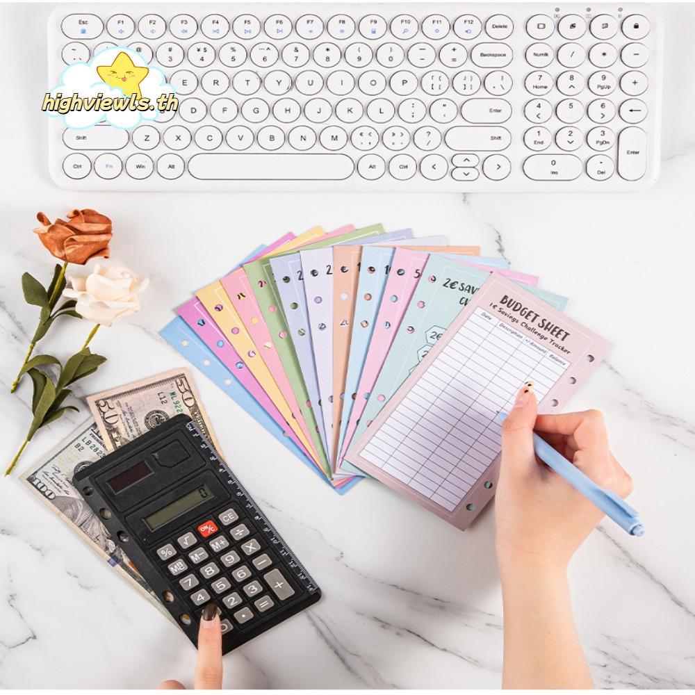 HIGHVIEWLS 48PCS ซองเงินสด, 30 วันประหยัด 52 สัปดาห์ประหยัดท้าทายการ์ดประหยัดค่าใช้จ่าย, ใช้งานได้จร