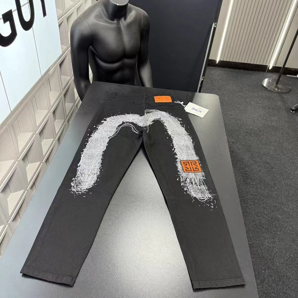 EVISU 1: 1 Original Standard Real Shot, ฤดูใบไม้ร่วงฤดูหนาวขายร้อนแนะนําขายร้อน⭐Fushen Jeans Back M 