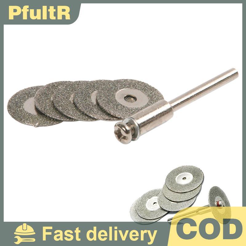 Null HOT 5 PCS 22mm Emery เพชรตัด des เจาะ Bit + 1 Mandrel สําหรับ Dremel ชุด null