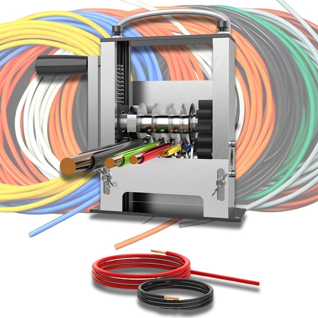 [svzfjuv] Wire Stripping Machine Adjustable Hand Crank Multi Purpose Household Wires Scrapping Coppe