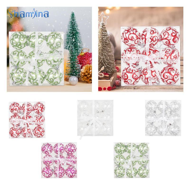 [Shamjina] 9 ชิ้นเครื่องประดับลูกบอลคริสต์มาสจี้ตกแต่งต้นคริสต์มาสตกแต่งแขวนสําหรับ Home Party Favor