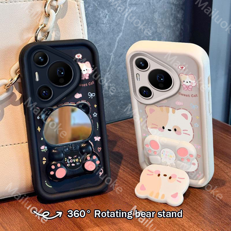 Huawei Pura 80 70 Case Huawei Pura 80 70 Pro Case Huawei Pura 80 70 Ultra Case Little Cat Mirror Sta