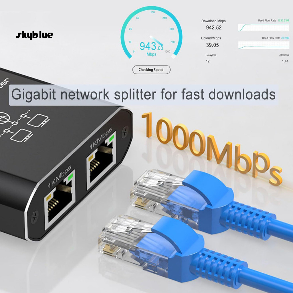 [Sy] Lan Cable Splitter ผู้จัดจําหน่ายเครือข่ายตัวแยกอีเธอร์เน็ตความเร็วสูง 1000mbps สาย Lan Rj45 Sp