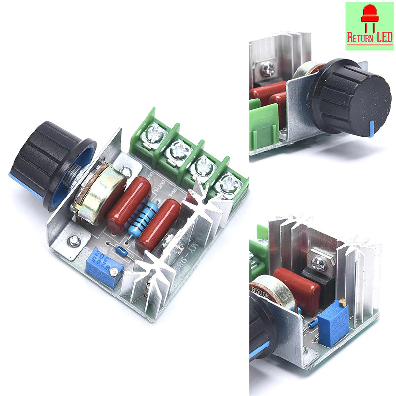 Dimmer 220V 2000W ตัวควบคุมความเร็วสวิตช์ หรี่ไฟ เครื่องปรับแรงดันไฟฟ้า ส่งเร็วของอยู่ไทย ReturnLED