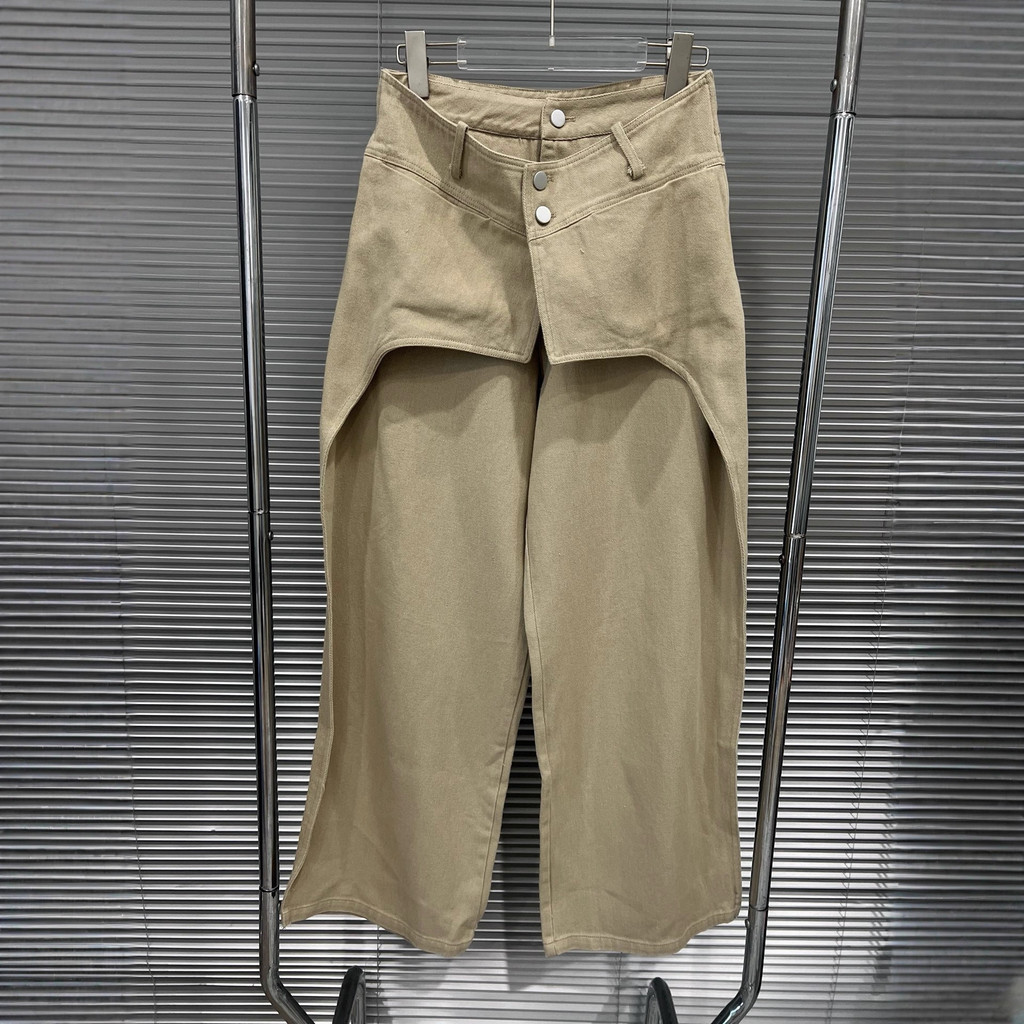 6G3J 2025Early Autumn New Design Patchwork Cargo Pants American Style Retro Fake Two-Piece Long Pant