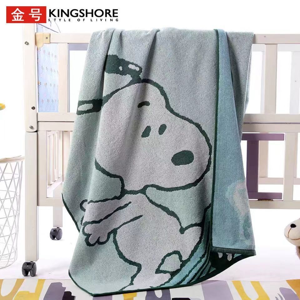 ผ้าเช็ดตัวขนาดใหญ่ Snoopy x Kingstar ผ้าเช็ดตัวขนหนู 180x78 ซม. ผ้าเช็ดตัวขนหนูสำหรับเด็ก ผ้าเช็ดตัว