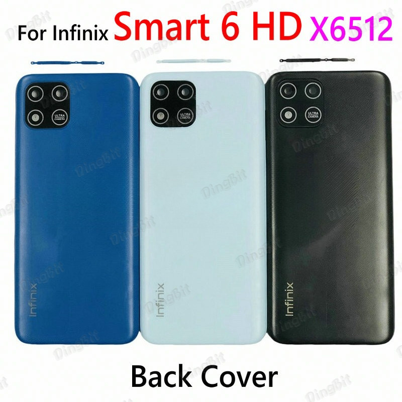 สําหรับ Infinix Smart 6 HD X6512 ด้านหลังด้านหลังประตูแบตเตอรี่ด้านข้างปุ่มซ่อมที่อยู่อาศัย