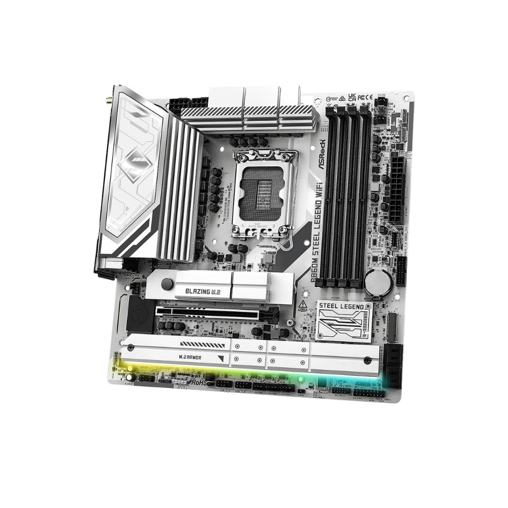 ASROCK B860M Steel Legend WiFi Mainboard (เมนบอร์ด) Micro-ATX DDR5 Intel® Core™ Ultra Processors (Series 2) (LGA1851) ราคา ถูกที่สุด ดีลบีเคเค แกลเลอรีภาพที่ 4