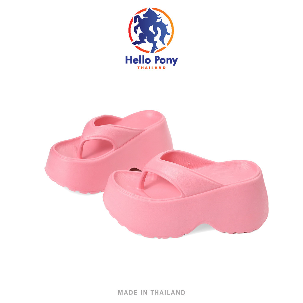 Hello Pony รุ่น MHM4008 รองเท้าแตะหูหนีบ แฟชั่นสำหรับผู้หญิง รองเท้าส้นสูง กันลื่น กันน้ำ พื้นนิ่ม EVA รองเท้าพร้อมส่ง