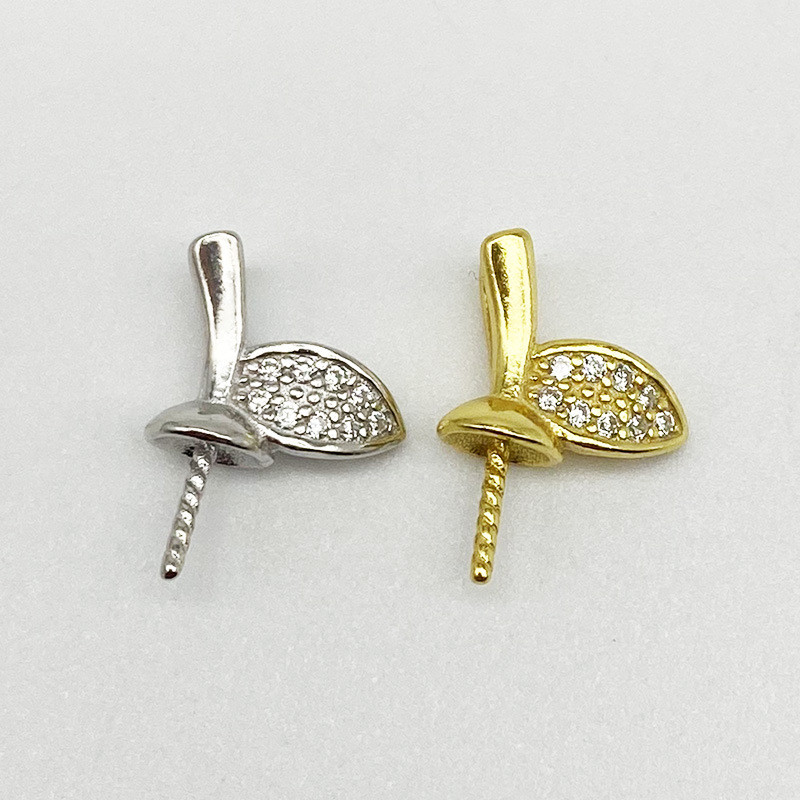 Yansheng S925 เครื่องประดับเงิน sterling เพชร Baroque Leaf สำหรับมุก DIY พร้อมสร้อยข้อมือ สร้อยคอมาก