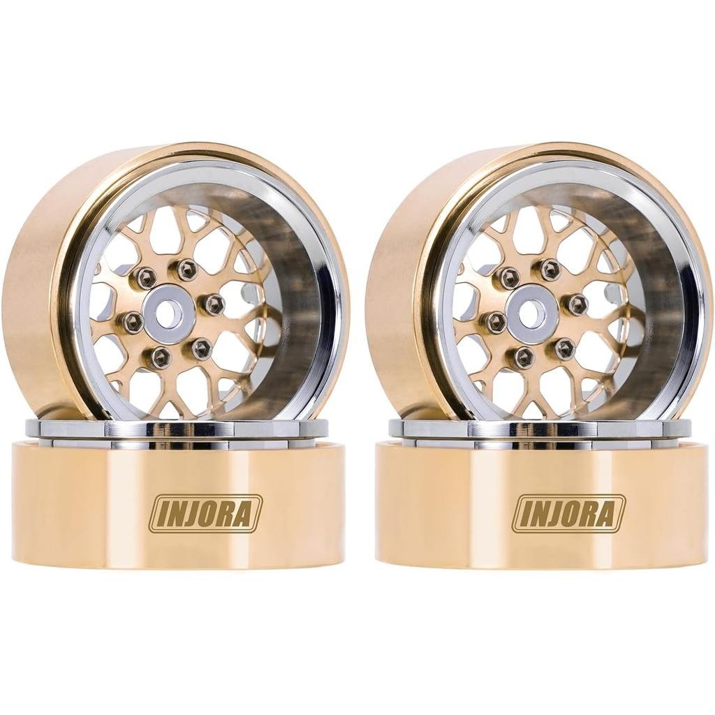 INJORA ModuWheel 1.3 "ลบ Offset ทองเหลืองและอลูมิเนียม Beadlock ล้อสําหรับ 1/18 1/24 RC อัพเกรด
