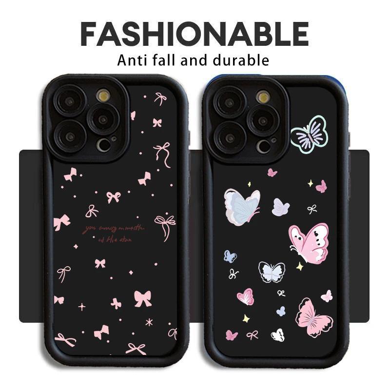 Samsung Galaxy Soft Case 3Dคริสต์มาสรูปแบบผีเสื้อความงามกันกระแทกAnti ClearสําหรับOppo A9 A5 A31 A32