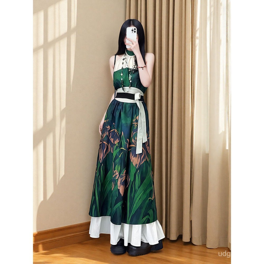 U4O9 READY STOCK Classy Celebrity Elegant Design Girdle Petticoat Halter Dress ชุดสามชิ้น 2025/ลูกปั