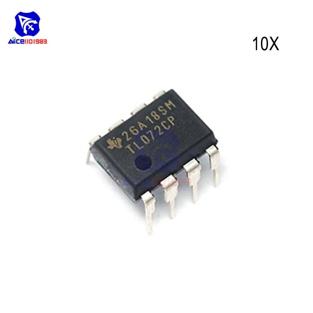 Diymore 10 ชิ้น/ล็อตชิป IC TL072CP TL072 DIP-8 LOW NOISE J-FET DUAL OP-Amplifier เดิมวงจรรวม IC