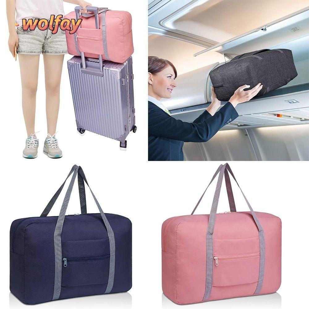 WOLFAY Travel Duffel Bag, กระเป๋าพับได้สะดวกแบบพับได้, Underseat Carry-on กระเป๋าเดินทางสําหรับผู้หญ