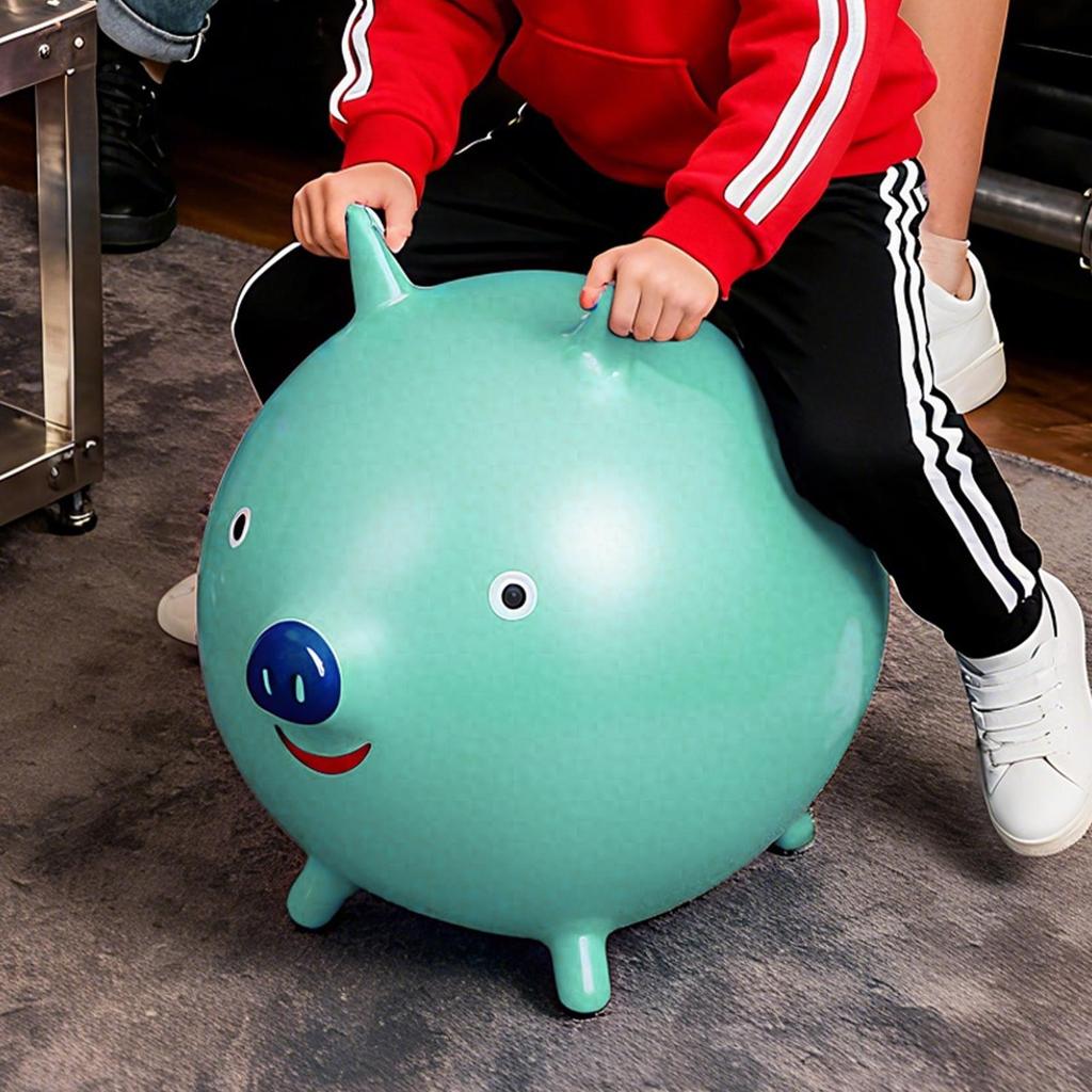 4 + เด็กหนาการ์ตูน Ride Bouncy Ball การ์ตูนสัตว์หูออกแบบกลางแจ้ง Sensory Bouncy Ball tayenith