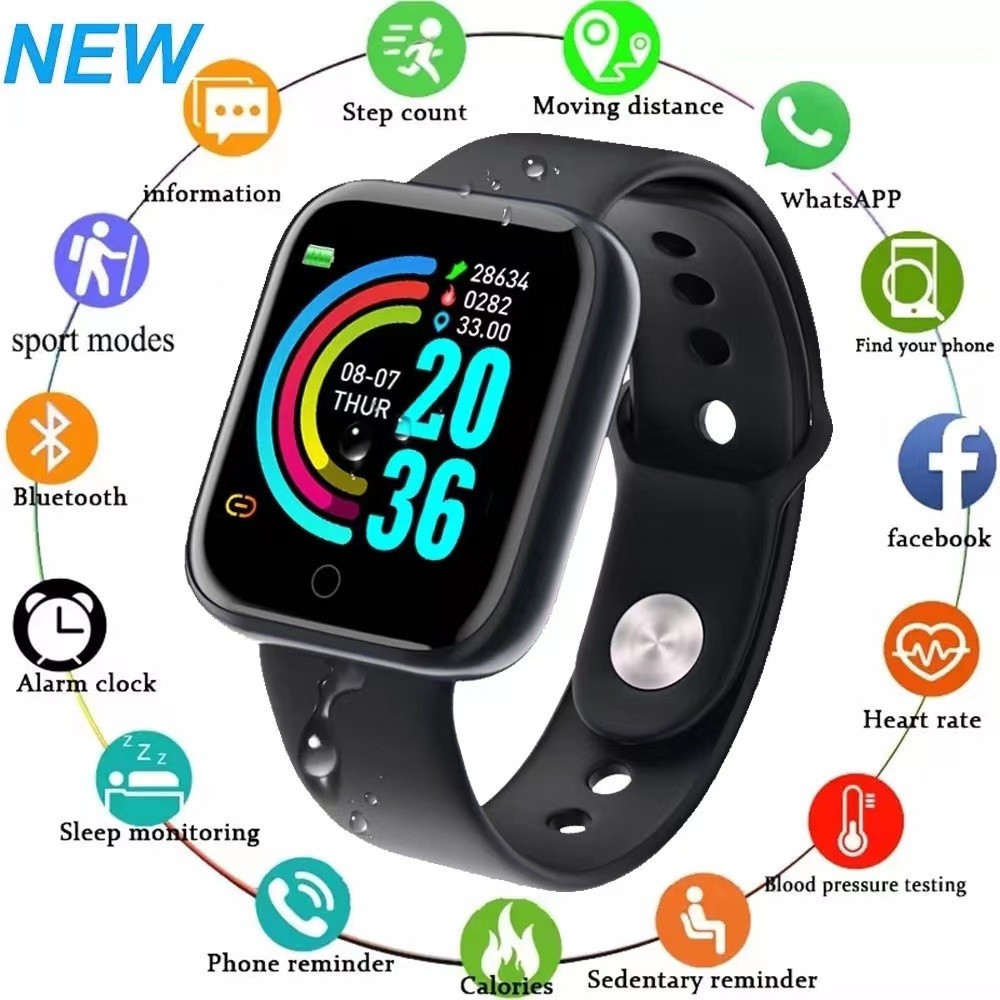 CS_ Y68 สมาร์ทวอท์ชบลูทูธ IP67 กันน้ํา 115/116 Plus Fitness Tracker นาฬิกา Heart Rate Monitor กีฬาสม
