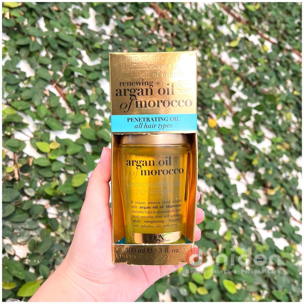 ((dinidon Shop)) OGX Renewing + Argan Oil of Morocco Penetrating Oil 100 Ml. โอจีเอ็กซ์ ออยล์