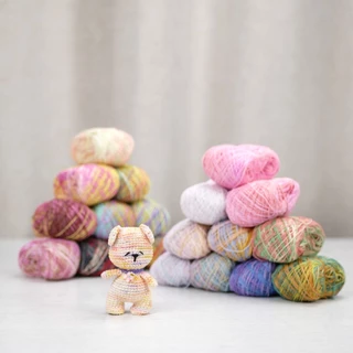 ไหมคอตตอนซัมเมอร์ เบอร์20 สีเหลือบ ชุดรวมสี 200 กรัม ไหมฝ้ายสำหรับงานถัก และงานปัก