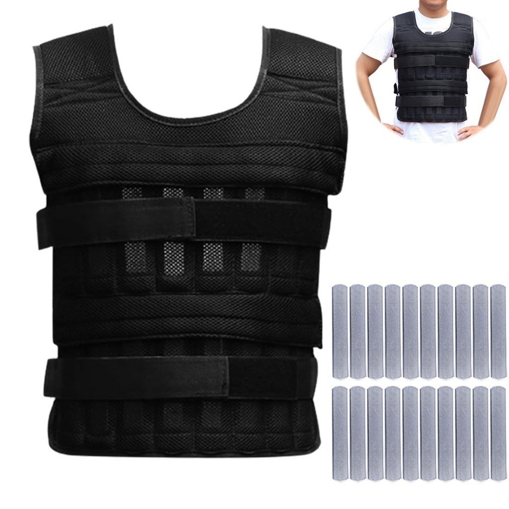 5KG 10KG15KG Fitness Weighted Vest ﻿Adjustable Weighted Jacket Running Weight Vest Steel Plate Inclu