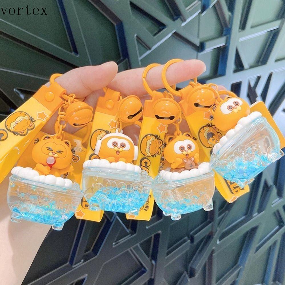 VORTEXG จี้พวงกุญแจน่ารัก, อ่างอาบน้ํา PVC พวงกุญแจอาบน้ํา, ตกแต่งอินเทรนด์การ์ตูนน่ารักรถ Kechain เ