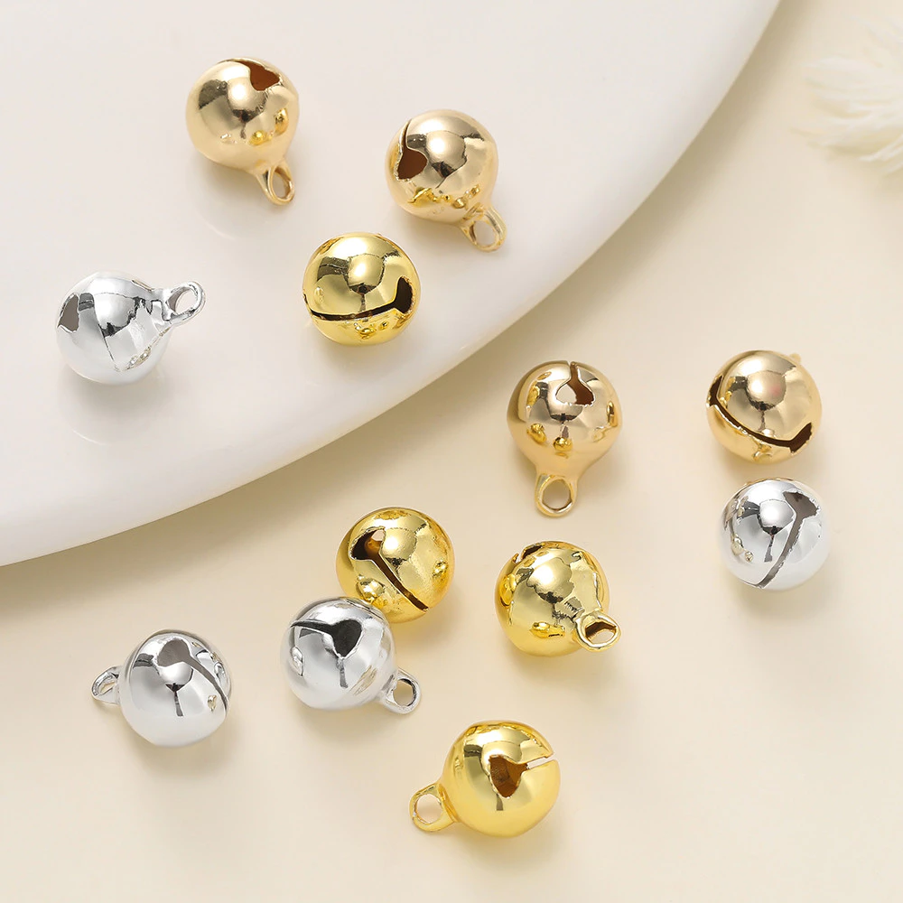 5ชิ้น 6-10mm กระดิ่งพรีเมียม สีไม่ลอก เสียงดัง สําหรับ DIY พวงกุญแจ ปลอกคอสัตว์เลี้ยง