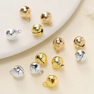 5ชิ้น 6-10mm กระดิ่งพรีเมียม สีไม่ลอก เสียงดัง สําหรับ DIY พวงกุญแจ ปลอกคอสัตว์เลี้ยง