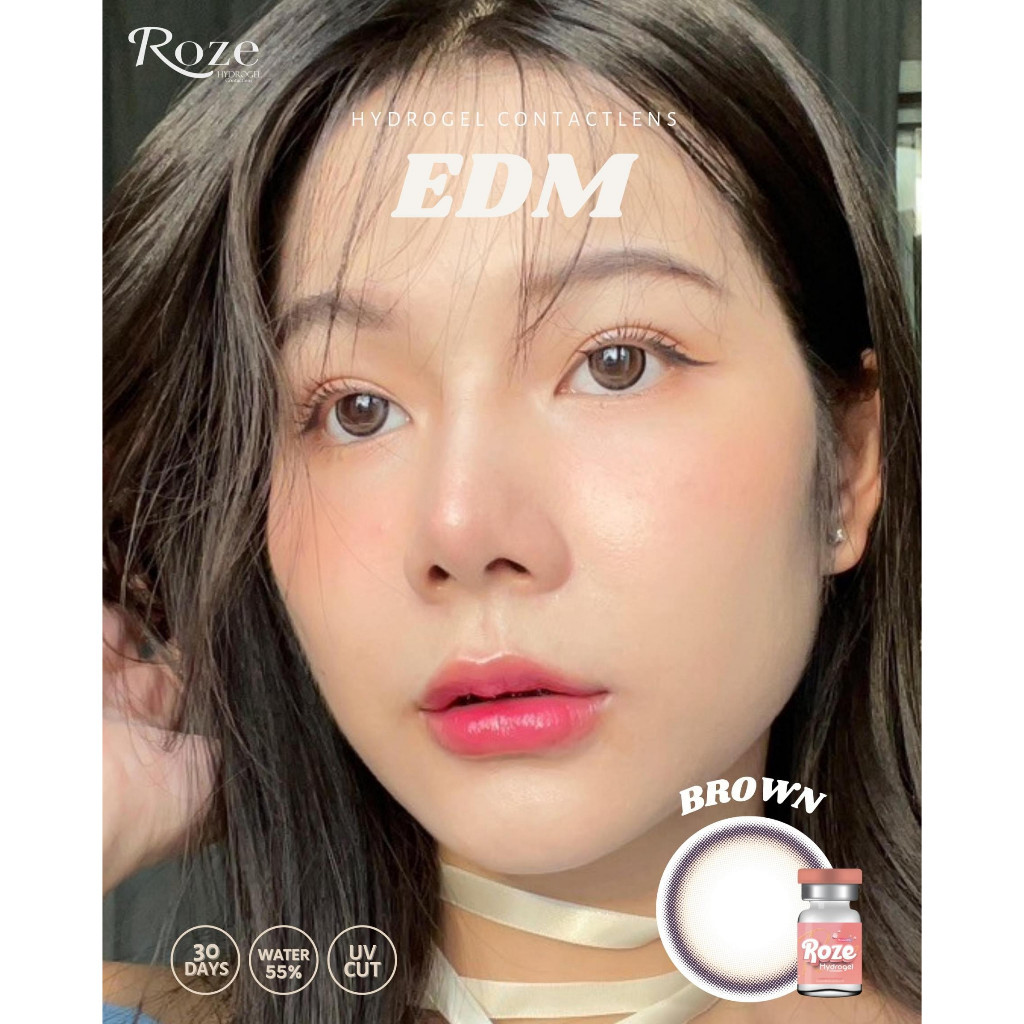 🔥คอนแทคเลนส์ Hydrogel❤️Size : M❤️EDM (Rozelens) สี : Brown / Gray