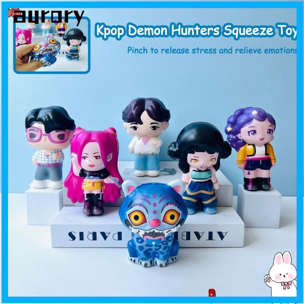 AURORY Kpop Demon Hunters บีบของเล่น, Rumi Mira Zoey Derpys Derpys Tiger อะนิเมะ Anti-Stress Squishy