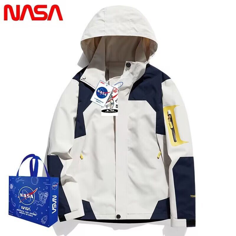 NASA Official Co-Branded Spring Jacket ผู้ชายผู้หญิงสามในหนึ่งเดียวสองชิ้น Liner Mountaineering Trav