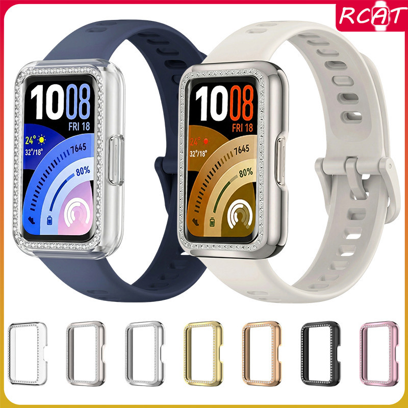  กรณีสายรัดซิลิโคน for Smartwatch Huawei Band 11 / Band 11 Pro ซิลิโคนยางวงกีฬาเพชรป้องกันหน้าจอฝาครอบกันชนอุปกรณ์เสริม