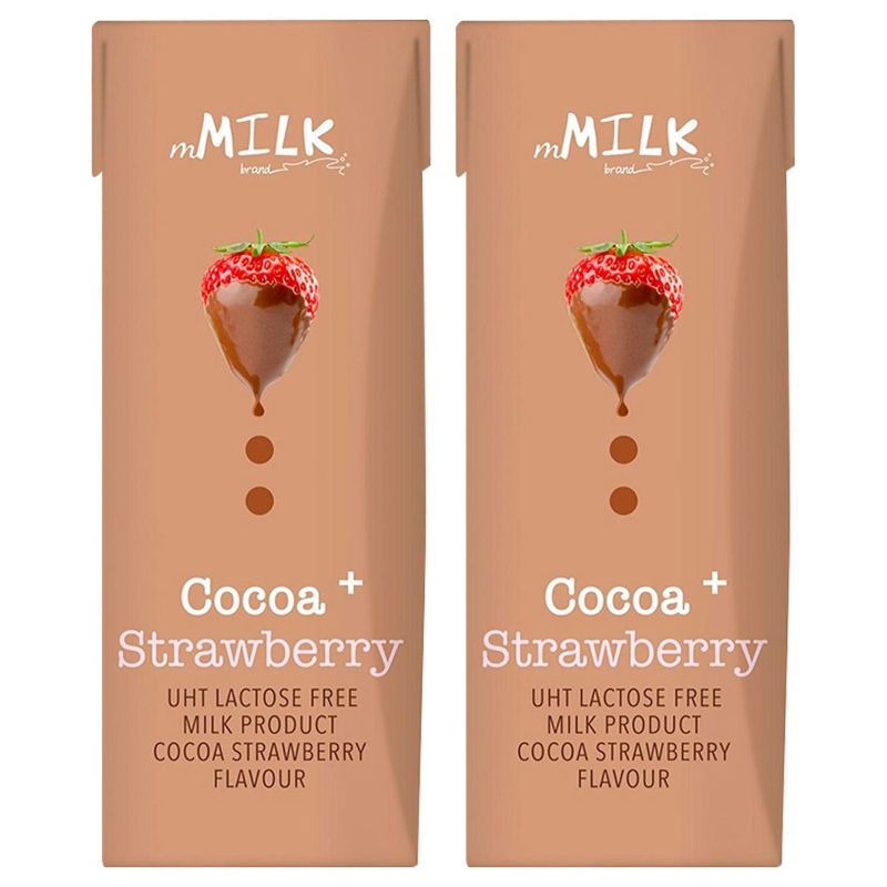 เอ็มมิลค์นมยูเอชทีแลคโตสฟรีรสโกโก้สตรอเบอร์รี่ 180มล. แพค 2 mMilk Cocoa Straw 180mlX2 [หมายเลขบาร์โค้ด 8859295001436]