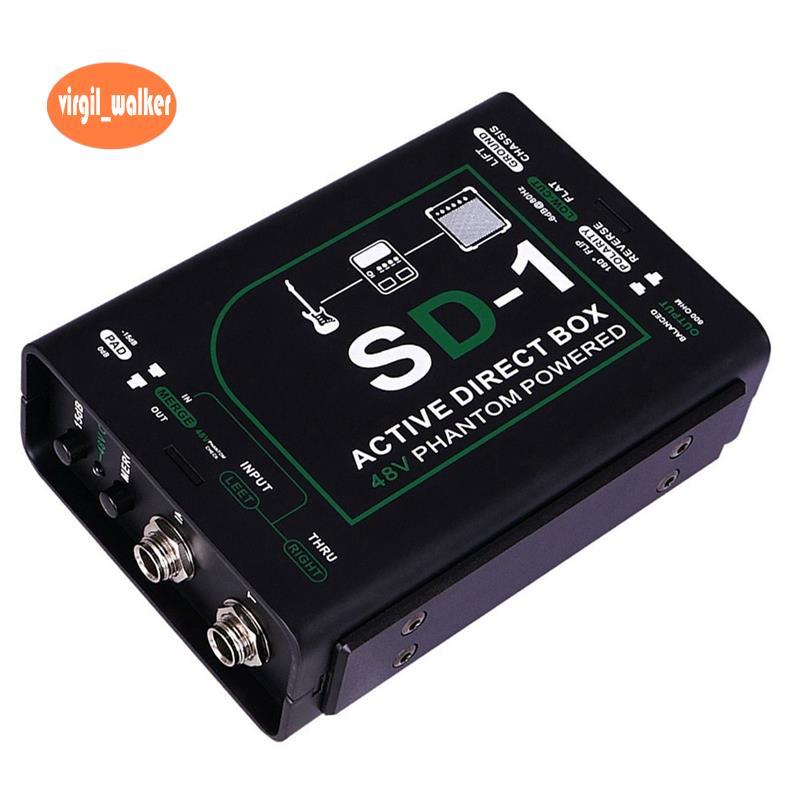 DI Box Effector Active Direct Box Guitar DI Instrument Sensor Mono DI Active Series Effect Device Ac