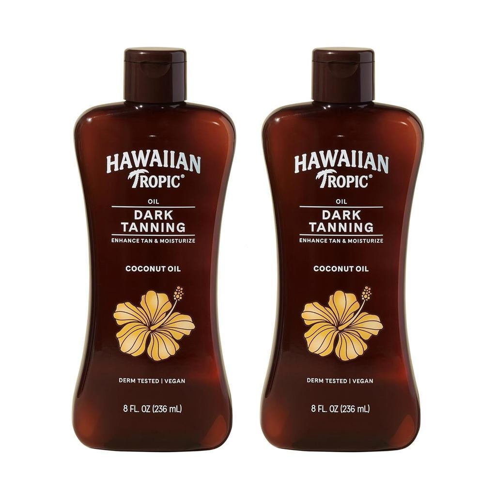 Hawaii Tropical Dark Tanning Oil,8Ounce | น้ํามันบํารุงผิวกายให้ความชุ่มชื้นที่มีเนยโกโก้, Tanning E
