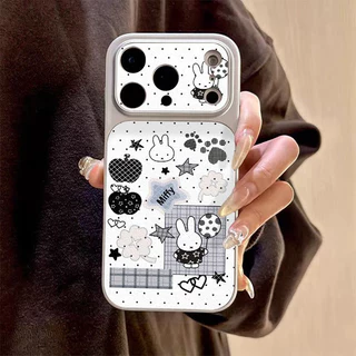 เคสไอโฟน17เคสเปลี่ยนผิวหนัง ลายกระต่าย คู่รัก น่ารัก เข้ากันได้กับIPhone 17 air 14 11 13 16 12 15 Pro Max 14 16 15 Plus