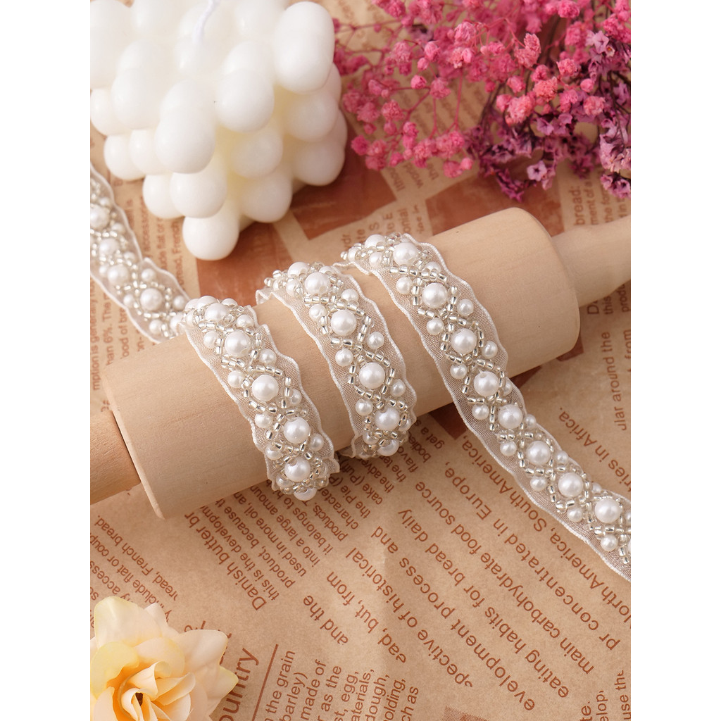 ทยค์ บี Xiaoxiang สไตล์ Heavy Industry Pearl ลูกไม้อุปกรณ์เสริมเสื้อผ้าคอคอตกแต่งลูกปัดลูกไม้ High-E