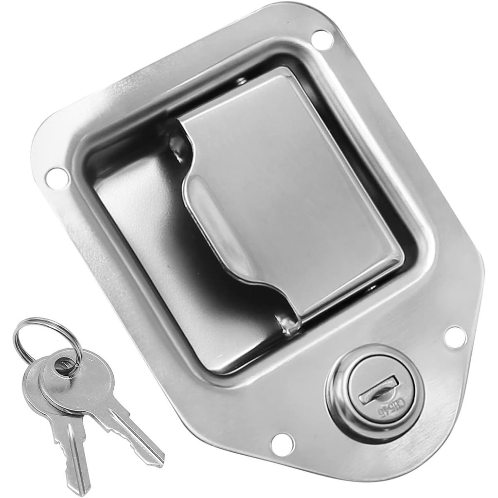 VIKKSAER Trailer Paddle ประตู Latch Handle กล่องเครื่องมือล็อคเหล็ก + Key 3/8 x 3-1/4 สําหรับ Traile