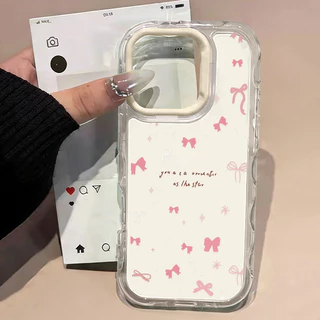 เคส TPU เคสเจลลี่ลอน ลายโบว์ สไตล์น่ารักหลายสีกันกระแทก เข้ากับ IPhone 13 16 12 14 17 15 11 Pro Max 14 12 13 Pro 15 Plus