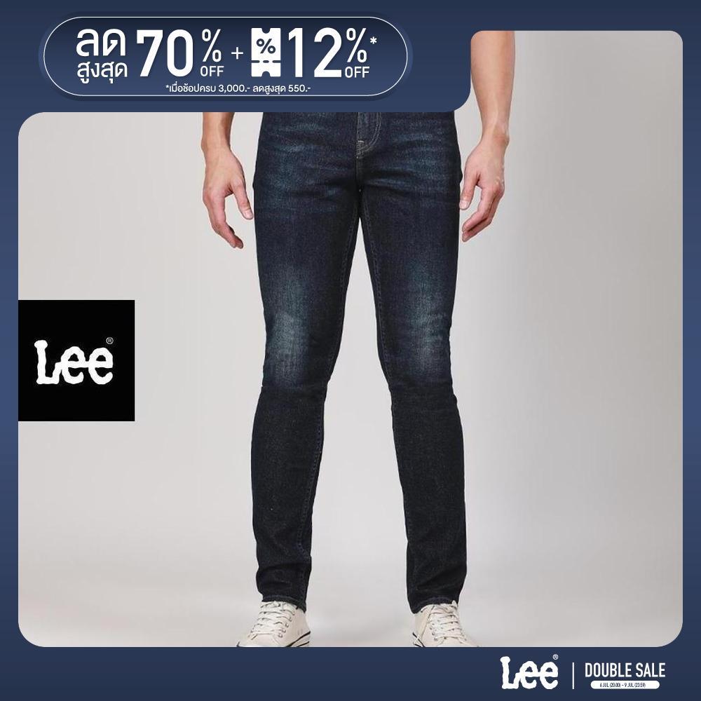 LEE กางเกงยีนส์ผู้ชาย คอลเลคชั่น Denim Obsession เอวต่ำ ทรงเข้ารูป ทรง Powell รุ่น LE F325MPOWN09 สียีนส์กลาง