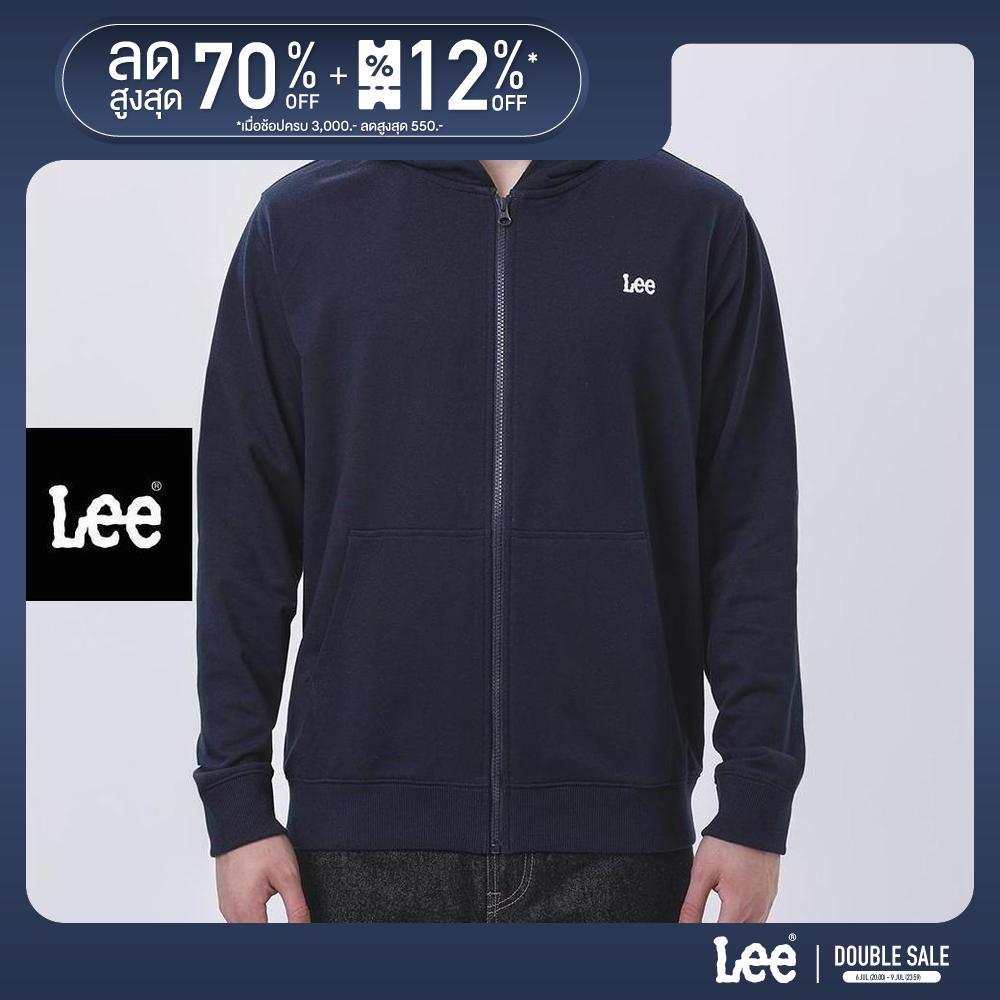 LEE เสื้อฮู้ดดี้มีซิปผู้ชาย Regular รุ่น LE F125MZIPF02 สีกรมท่า